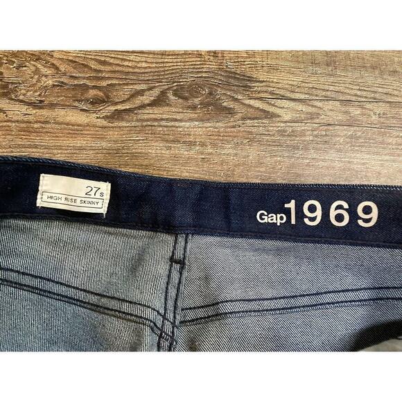 Gap 1969 Women’s High Rise Skinny Ankle Blue Jeans Dark Wash Size 27 Short - Picture 2 of 6